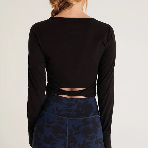 Z Supply Tops - Z Supply Black Long Sleeve Crop Top with Twist Back
